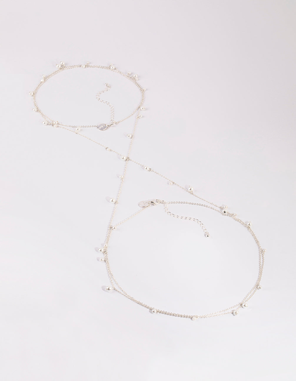 Silver Pearl Cluster Body Chain