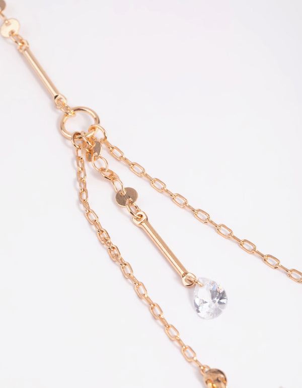 Gold Cubic Zirconia Body Chain