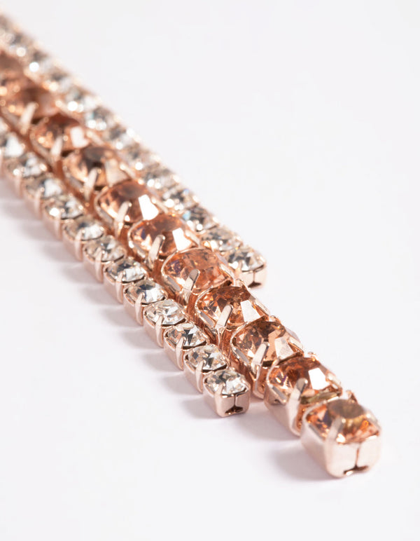 Rose Gold Circle Cupchain Drop Earrings