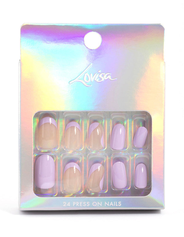 Lilac French Tip Press On Nails