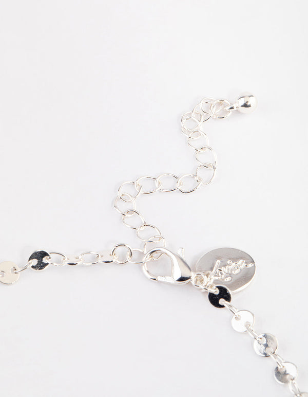 Silver Mixed Beaded & Disc Chain Anklet Pack