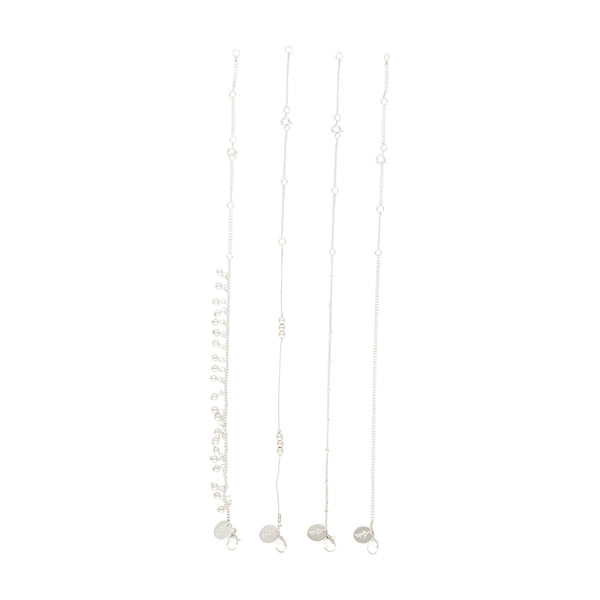 Silver Dangle Ball Anklet Pack