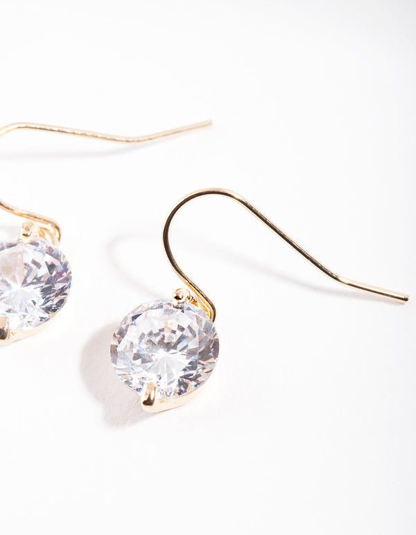Gold Crystal Teardrop Mini Earrings
