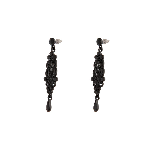 Black Jewel Drop Earrings