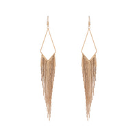 Gold Shiny Fringe Chain Earrings - link has visual effect only