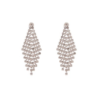 Rhodium Diamante Drop Tier Earrings - link has visual effect only