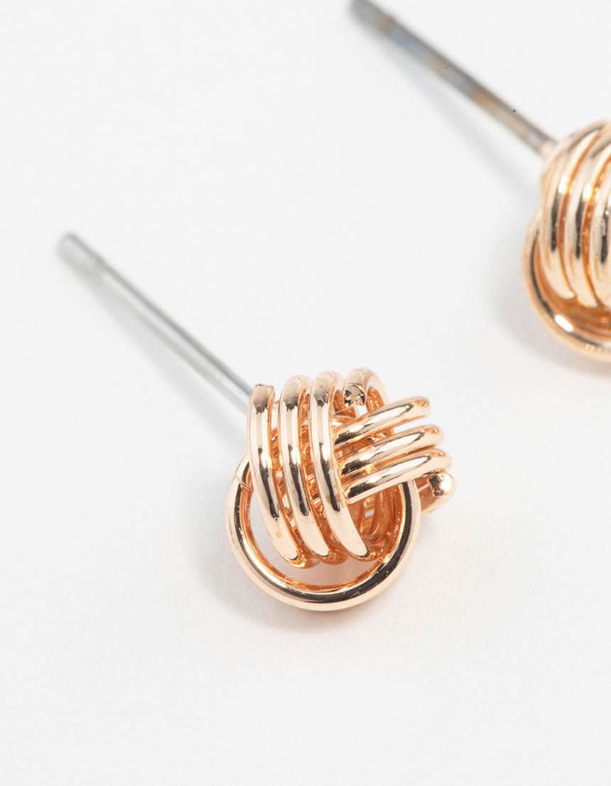 Gold Classic Mini Knot Earrings