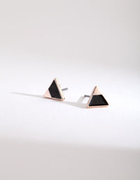 Black Metallic Tip Triangle Stud - link has visual effect only