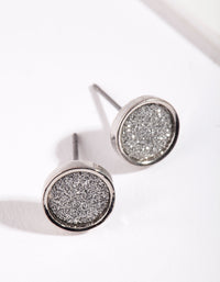 Round Silver Glitter Paper Earrings - link has visual effect only