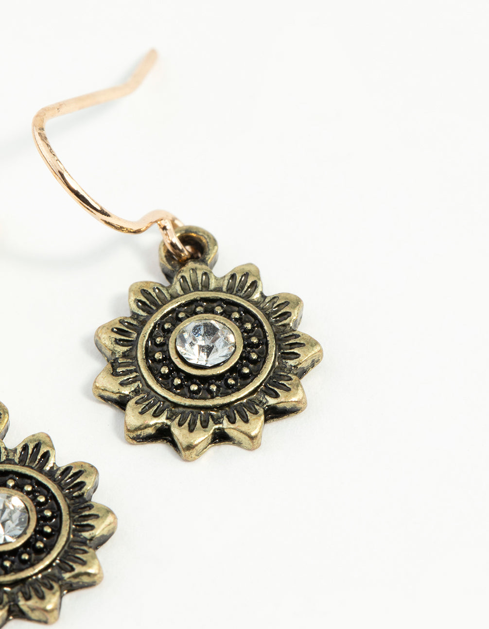 Gold Sun Drop Earrings