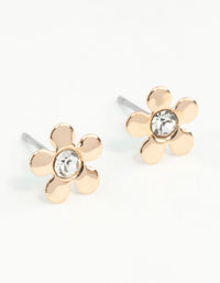 Gold Mini 70s Dia Flower Stud Earrings - link has visual effect only