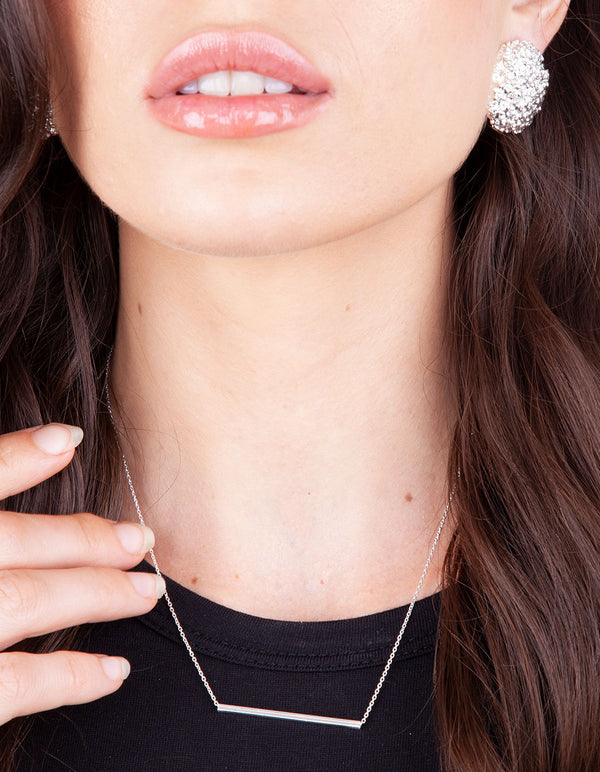 Sterling Silver Clean Bar Necklace