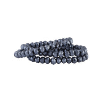 Deep Navy Simple Facet Bead Triple Strand Bracelet - link has visual effect only