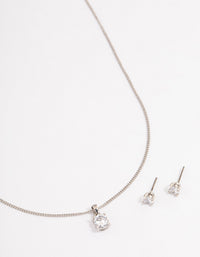 Silver Earrings & Necklace Gift Box - link has visual effect only