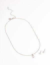 Silver Earrings & Necklace Gift Box - link has visual effect only