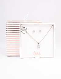 Silver Earrings & Necklace Gift Box - link has visual effect only