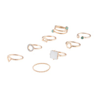 Gold Geometric Swirl Diamante Ring 8-Pack - link has visual effect only