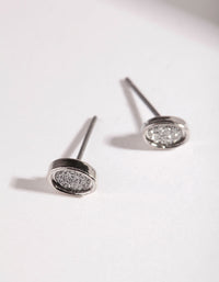 Silver Glitter Stud Earrings - link has visual effect only