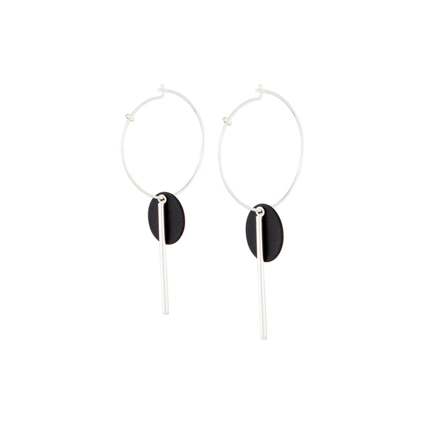 Black Spike & Matte Disc Earrings