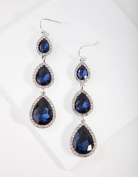 Silver Diamante Teardrop Earrings - link has visual effect only