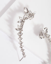 Silver Double Diamante Cuff Earrings - link has visual effect only