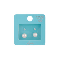 Sterling Silver Diamante & Pearl Stud Pack - link has visual effect only