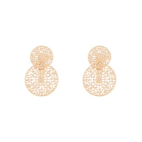 Gold Circle Filigree Jacket Earrings - link has visual effect only