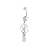 Surgical Steel Blue Diamante Dreamcatcher Belly Bar - link has visual effect only