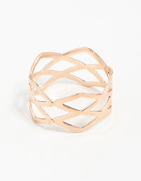 Rose Gold Multi Cross Over Ring - link has visual effect only
