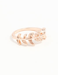 Rose Gold Leaf Band Ring - link has visual effect only