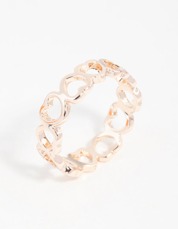 Rose Gold Heart Band Ring
