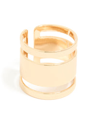 Gold Triple Tube Ring - link has visual effect only