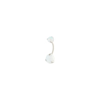 Surgical Steel Synthetic Opal Gem Claw Belly Bar - link has visual effect only
