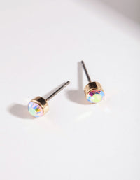 Gold Mini Diamante Stud Earrings - link has visual effect only