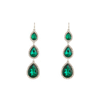 Silver Green Graduated Teardrop Diamante Earrings - link has visual effect only