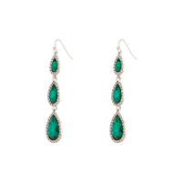 Silver Green Graduated Teardrop Diamante Earrings - link has visual effect only
