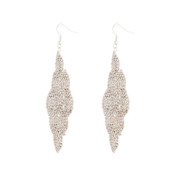 Silver Cupchain Cloud Drop Earrings