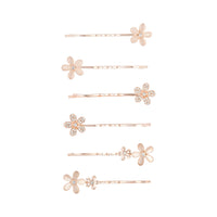 Rose Gold Cat Eye Flower Clip Set - link has visual effect only