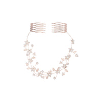 Rose Gold Diamante Flower Pearl Hair Vine - link has visual effect only