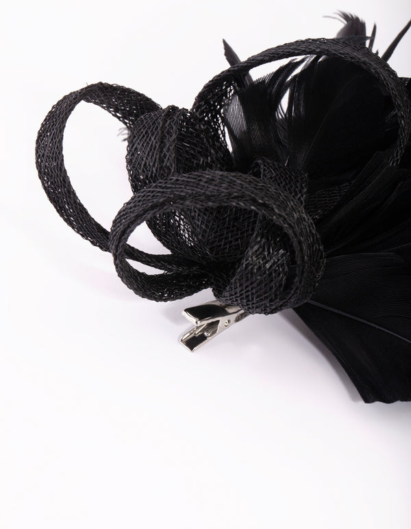 Black Loop Feather Clip