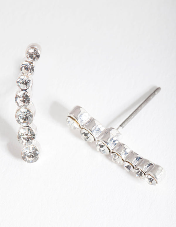 SILVER DIAMANTE CRAWLER Earrings