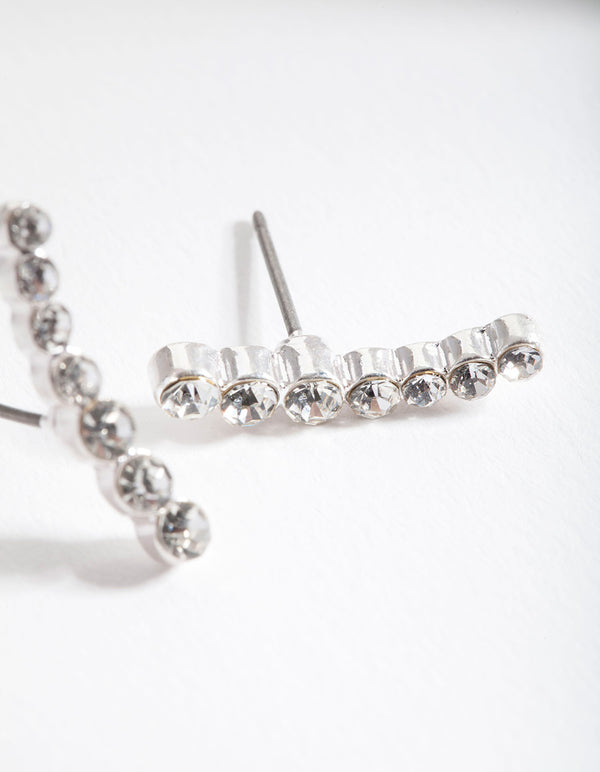 SILVER DIAMANTE CRAWLER Earrings