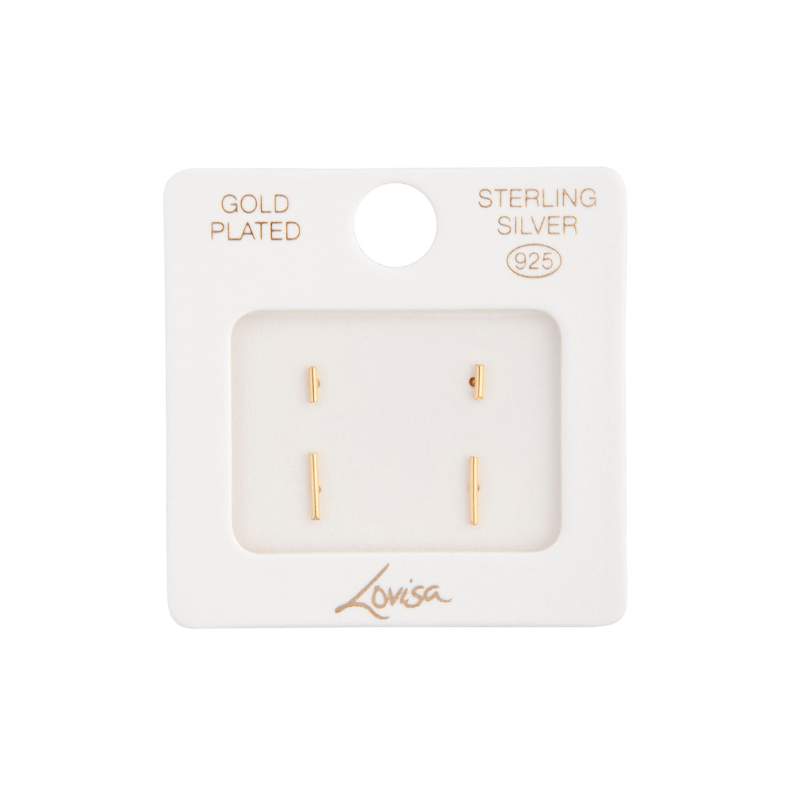 Gold Plated Sterling Silver Stick Earrings Duet