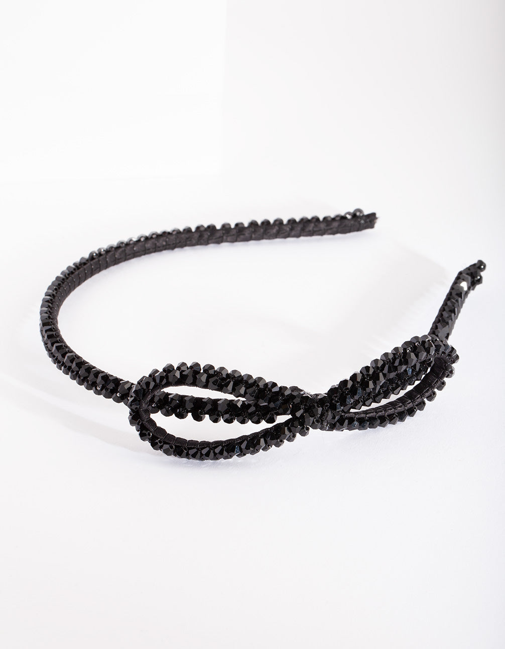 Black Diamante Bow Headband
