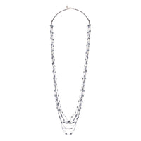 Midnight Blue Silver Floating Facet Bead Necklace - link has visual effect only
