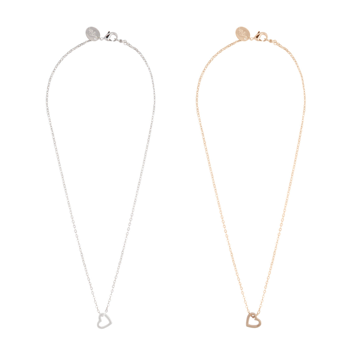 Tear & Share Gold Silver Cut-out Heart Necklace Pack