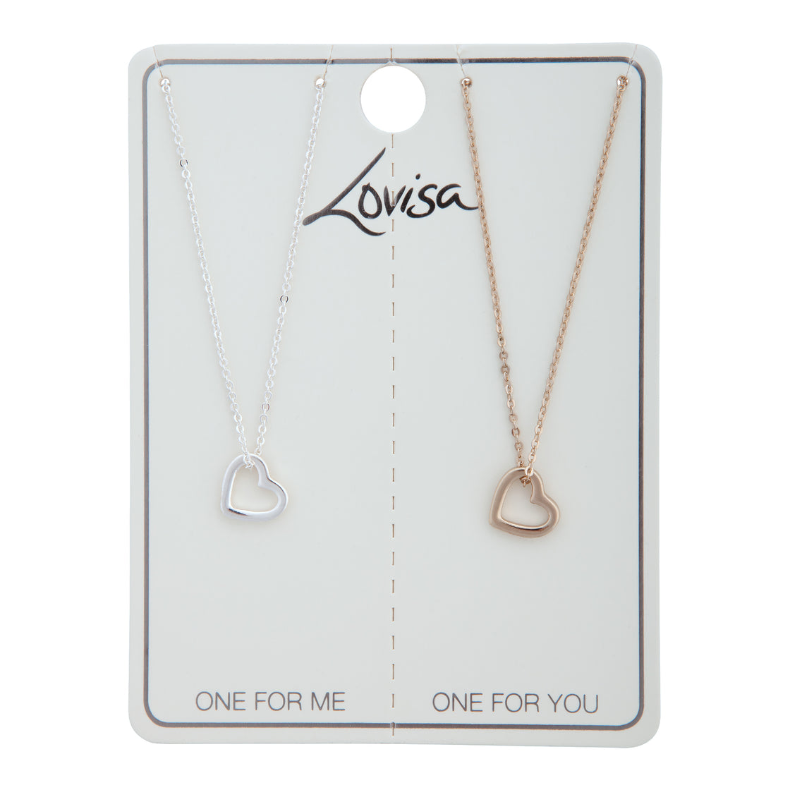Tear & Share Gold Silver Cut-out Heart Necklace Pack