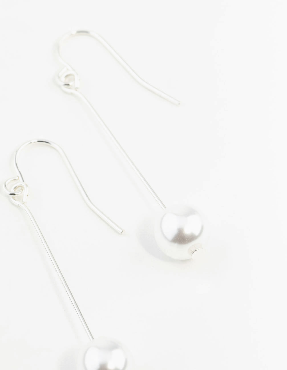 Fine Silver Pin & Pearl Drop Earrings