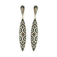 Emerald Deco Shield Earrings - link has visual effect only