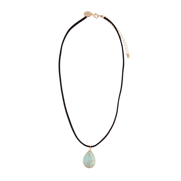 20 mm Teardrop Semi-Precious Pendant Necklace